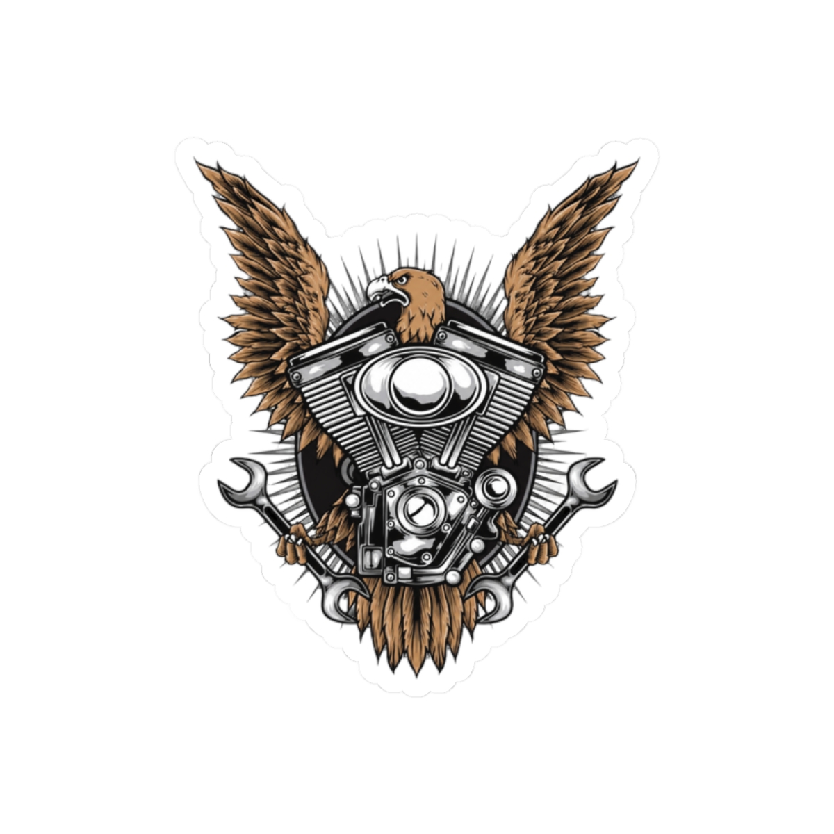 Motorcycle Eagle Sticker | Bold Biker Adventure Vinyl Decal - alternate angle 3, merchandise