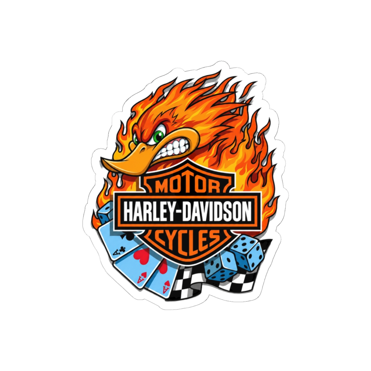 Vintage Harley Davidson Biker Graphic Sticker | Bold Vinyl Decal - alternate angle 1, merchandise