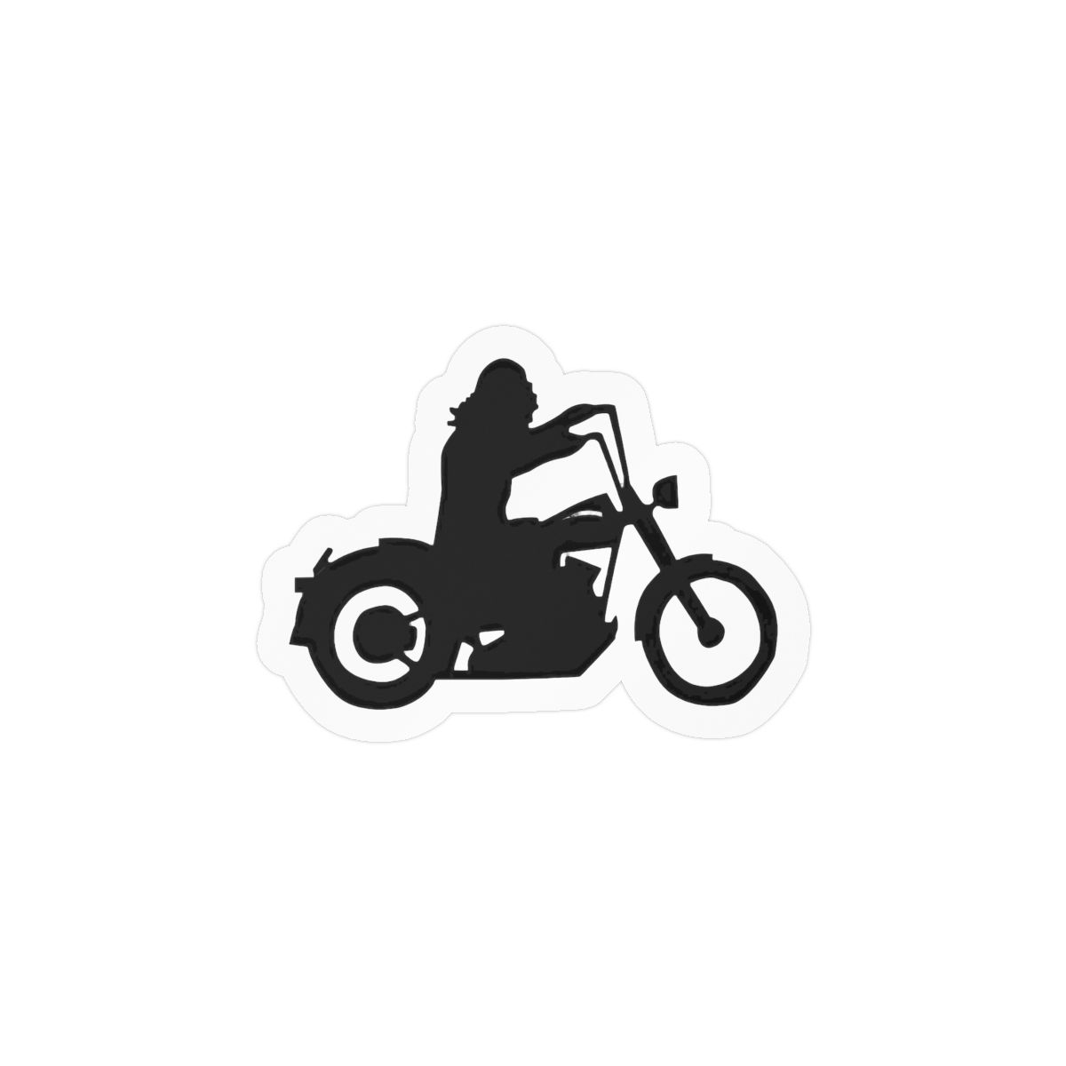 Motorcycle Man Sticker | Bold Vinyl Decal - Biker Gear Accent - alternate angle 1, merchandise