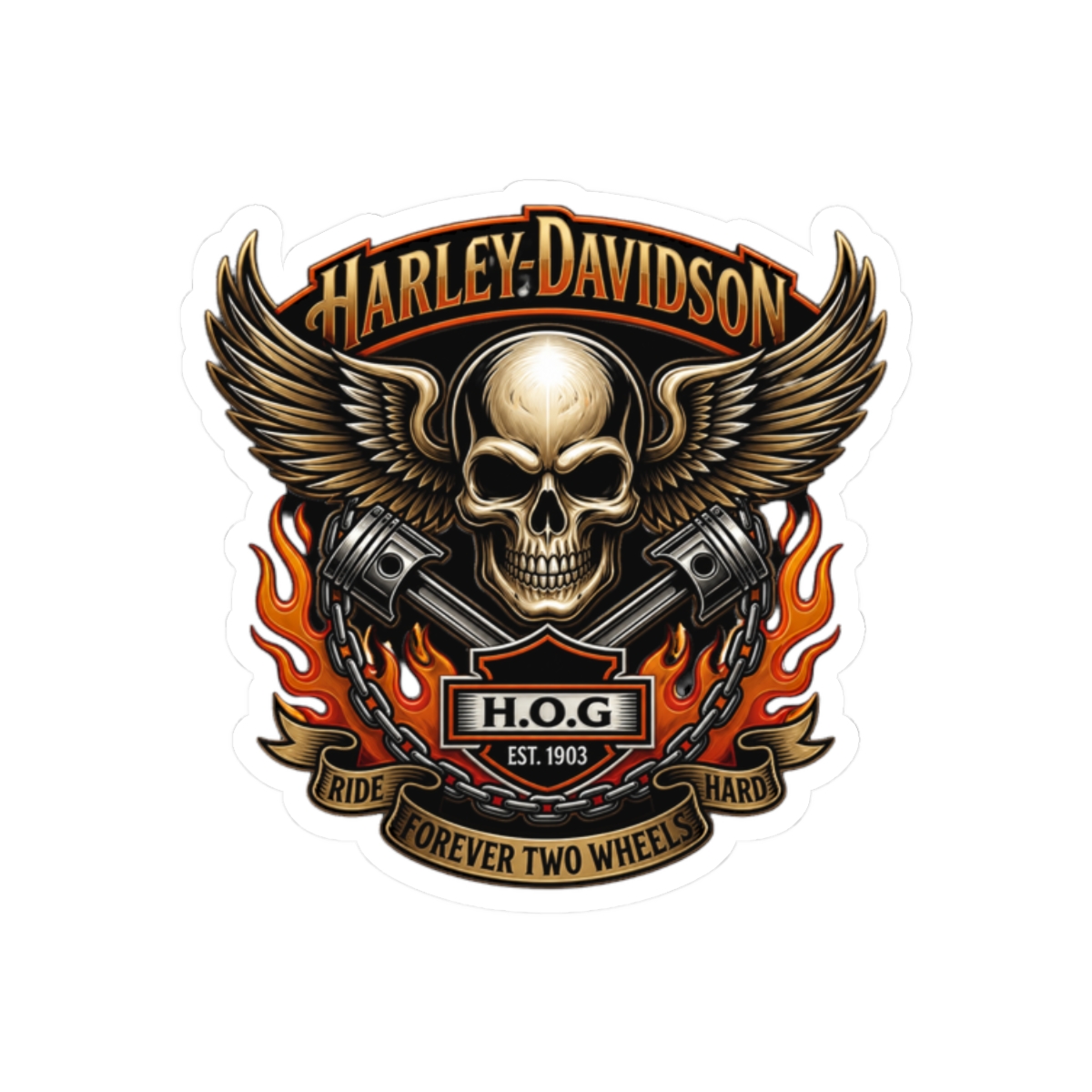 Harley Davidson HOG Heritage Riders Bold Sticker | Biker Pride Vinyl Decal - alternate angle 3, merchandise