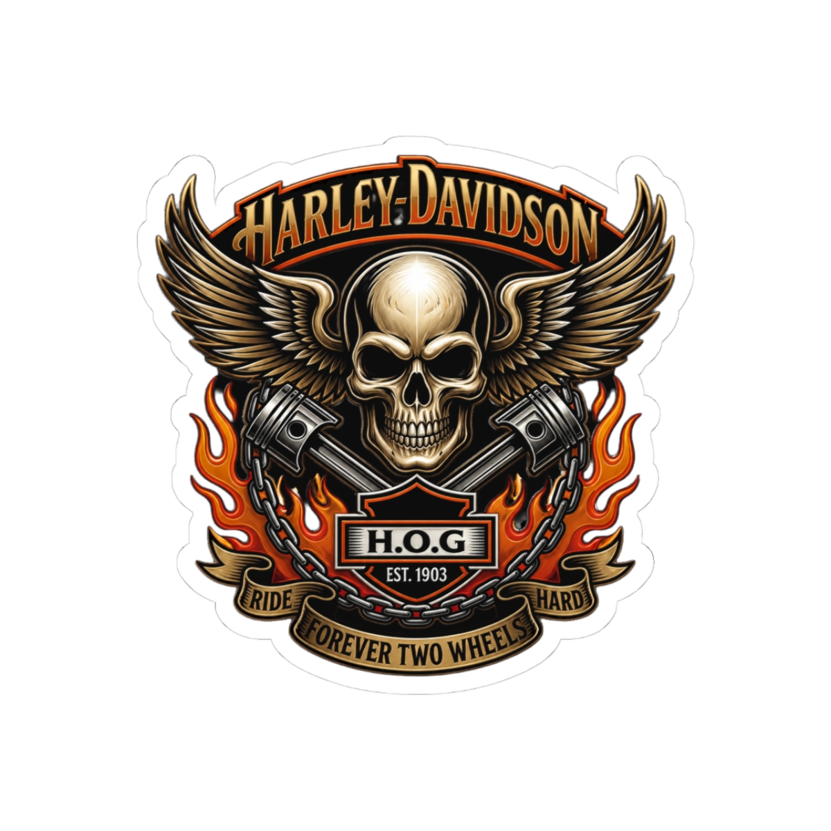 Harley Davidson HOG Heritage Riders Bold Sticker | Biker Pride Vinyl Decal