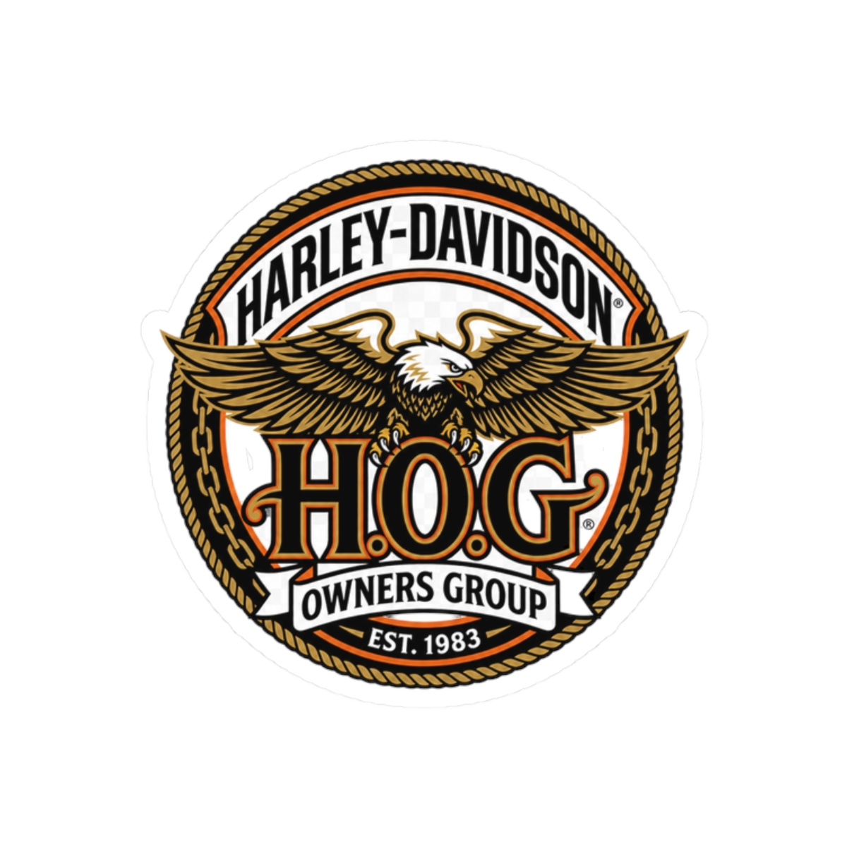 Harley HOG Owners Brotherhood Sticker | Bold Vinyl Decal - alternate angle 3, merchandise