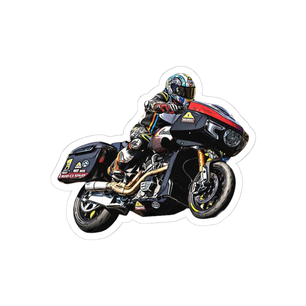 King of the Baggers Bold Biker Sticker | Touring Rally Vinyl Decal - alternate angle 1, merchandise
